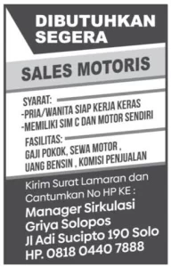 Iklan Kolom Lowongan Kerja
